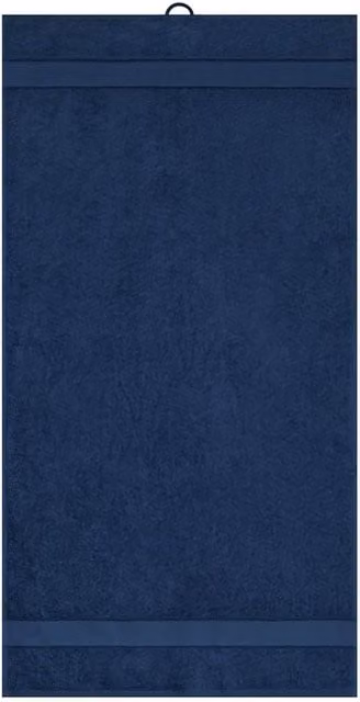 Myrtle Beach Navy Blue Fluffy Cotton Terrycloth Hand Towel with Hanging Loop – 1