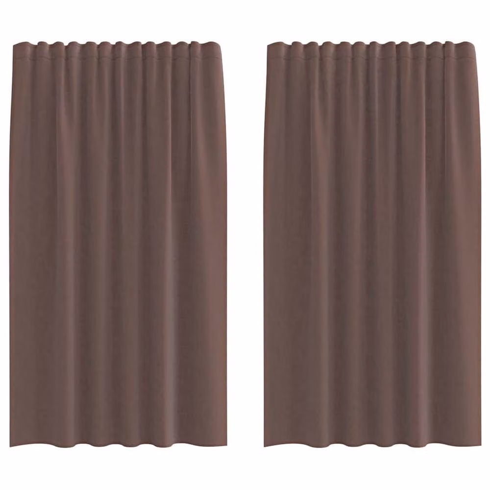Berkfield Home Brown Voile Tab Top Curtains, 2 Pack, W: 140 cm, H: 175 cm – 3