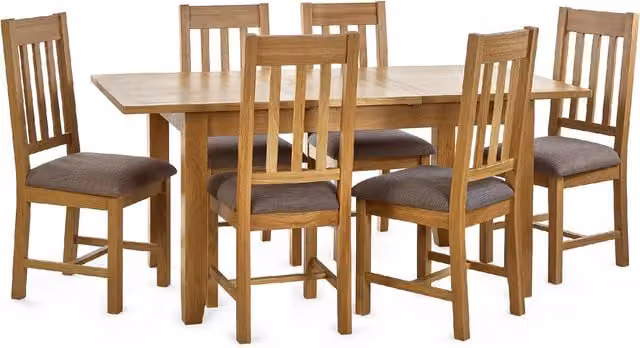 Julian Bowen Mallory Extendable Rectangular Oak Dining Set in Brown