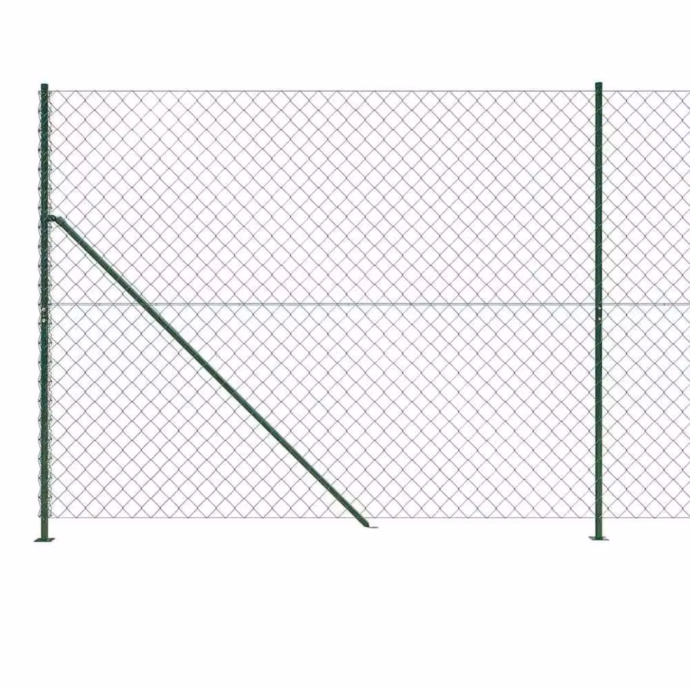 Berkfield Home Green PVC-Coated Steel Chain Link Fence with Flange, H: 1.6 m, L: 25 m – 2
