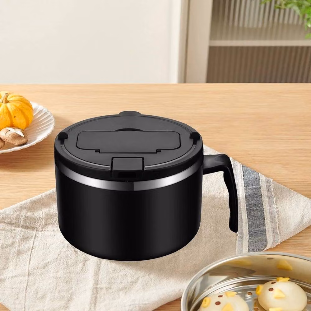 PAWNORA Black Multi Use Ramen Bowl and Stockpot with Spoon, 1.2 l – 4