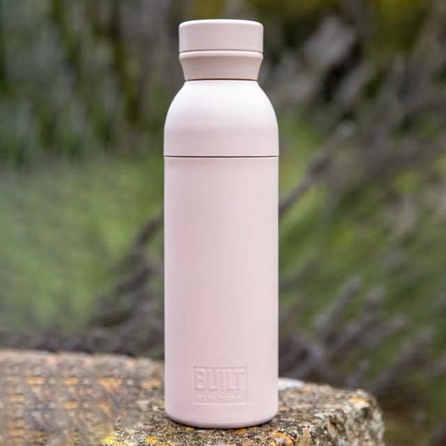 BUILT Planet Leakproof Water Bottle with Screw Lid, 500 ml, Pale Pink