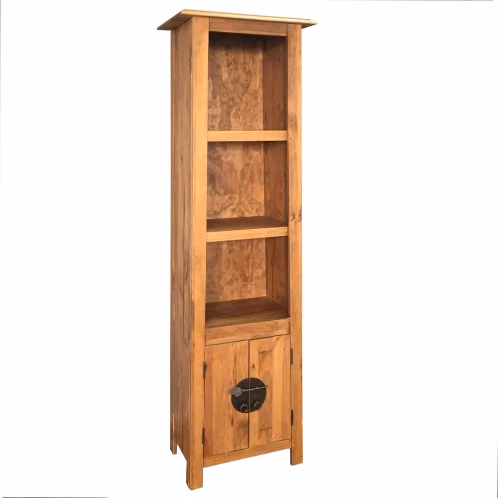 Berkfield Home 5 Piece Retro Brown Solid Pinewood Bathroom Set including Vanity Unit, Tall Cabinet, Side Cabinet, Wall Cabinet and Mirror Cabinet – 2