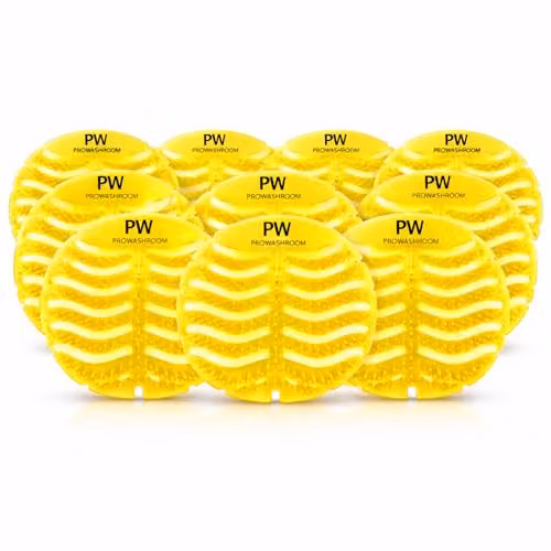 Pro Washroom Anti-Splash Urinal Mats, Pack of 10, Citrus Yellow, 150mm Diameter