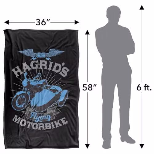 LOGOVISION Harry Potter Hagrid's Flying Motorbike Super Soft Fleece Throw Blanket, Multicolour, W: 91.44 cm x D: 91.44 cm x H: 147 cm – 4