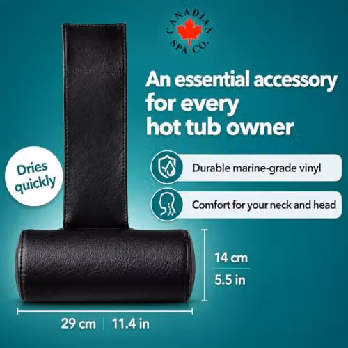 Canadian Spa Co. Waterproof Semicircular Hot Tub Headrest and Outdoor Neck Pillow in Black – 2