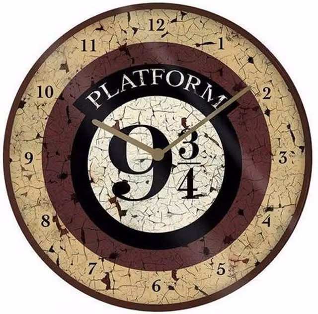 Harry Potter Round Analog Quartz Wall Clock in Brown, Diameter: 25.4 cm – 1