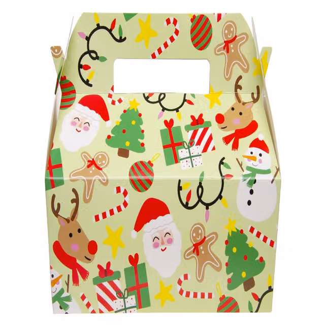 LG-Imports Pack of 12 Extra Large White Christmas Paper Food Boxes W: 23 cm, D: 12 cm, H: 10 cm