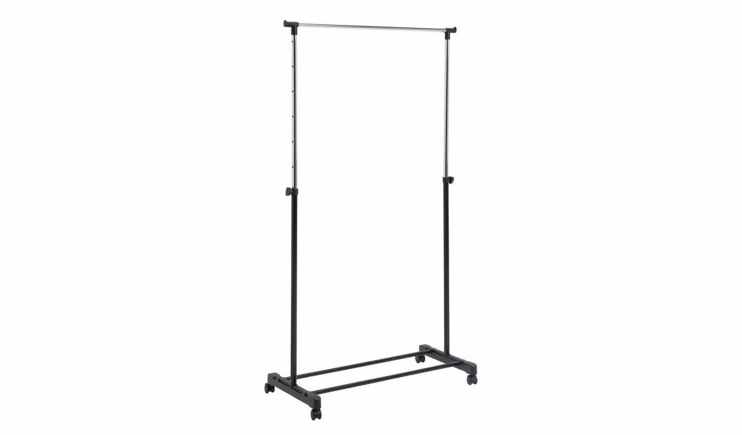 Modern Metal Clothes Rail in Black and Silver for Bedroom or Children's Room Storage