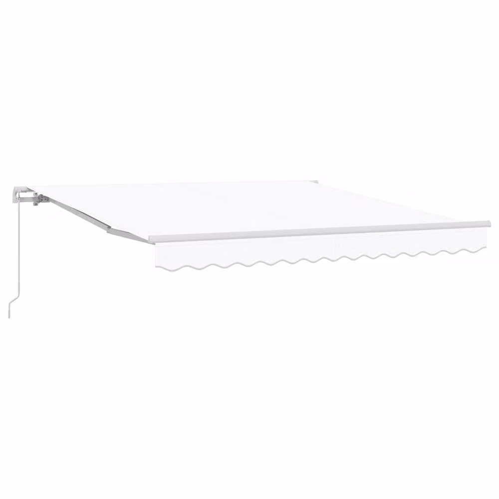 Berkfield Home Manual Retractable Folding Arm Awning in White, W: 300 cm, D: 250 cm – 2