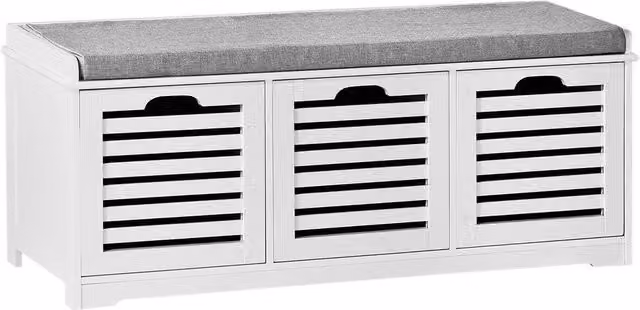 SoBuy Scandinavian Style Slim White Shoe Rack and Entrance Bench