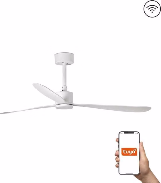 Netlighting Amelia Large 3 Blade Ceiling Fan in Matt White with Tuya Smart System