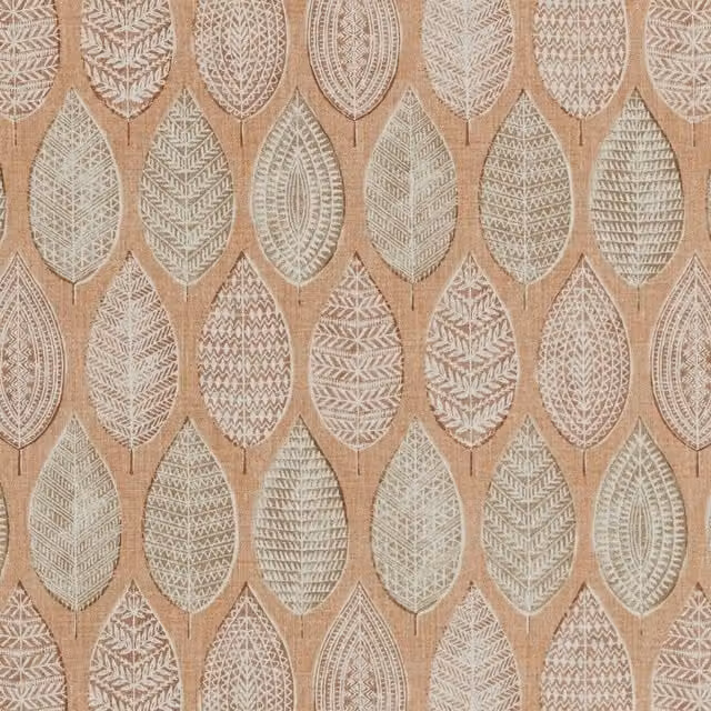 iLiv Malabar Wildrose Floral Cotton Fabric in Pink and Beige