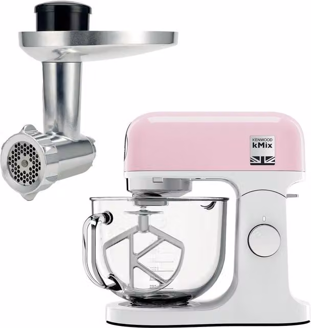DeLonghi kMix Stand Mixer with Food Mincer, Pink, 5L