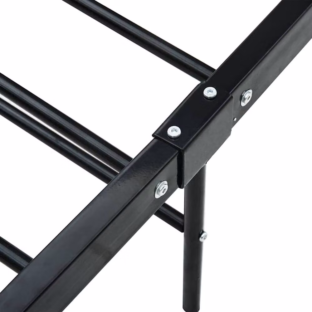 Berkfield Home Black Metal Bed Frame W: 140 cm, D: 200 cm – 3