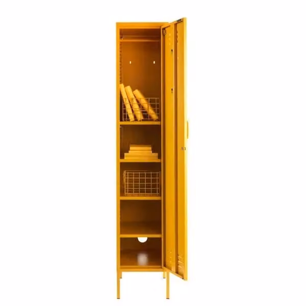 Mustard Made The Skinny Storage Locker in Yellow, W: 46.0 cm, D: 35.0 cm, H: 183.0 cm – 3
