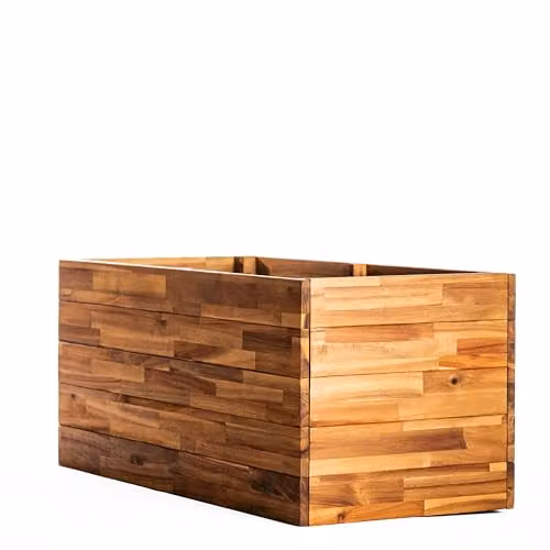 Garden Gear Acacia Hardwood Garden Planter Box in Brown with Natural Oiled Finish, W/D/H: 40 x 40 x 42.5 cm – 2