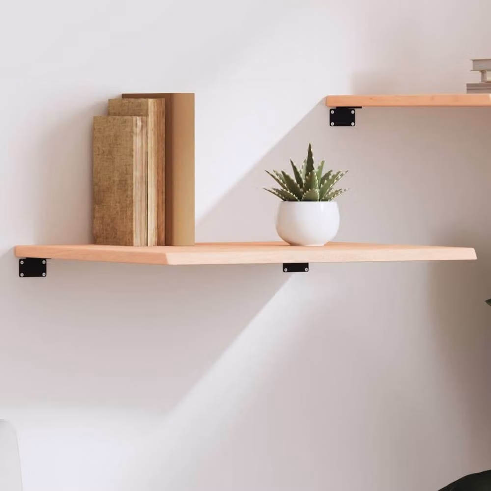 Berkfield Home Wall Mounted Rustic Oak Shelf in Beige, W/D/H: 60 x 60 x 2 cm – 1