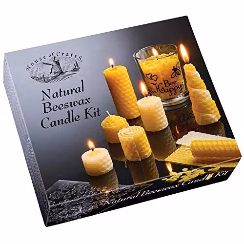 House of Crafts Natural Beeswax Candle Kit in Yellow and Multicolour – 1