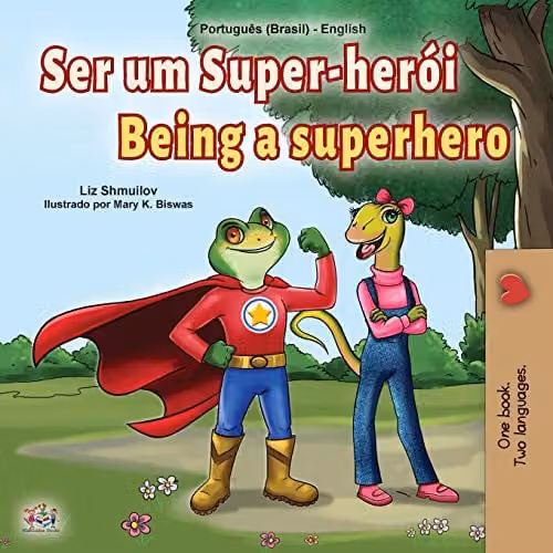 Being a Superhero Portuguese English Bilingual Children's Book by Kidkiddos Books, Multicolour