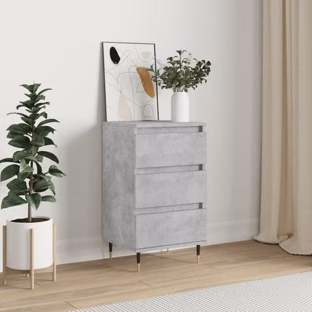 Berkfield Home Modern Sideboard in Concrete Grey, W/D/H: 40 x 35 x 70 cm – 1