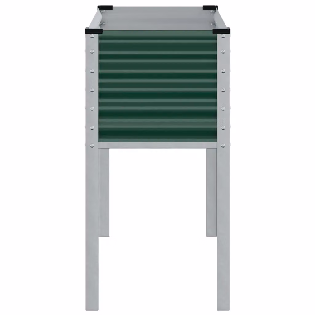 Berkfield Home Green Steel Garden Planter Tub, W: 100 cm, D: 41 cm, H: 90 cm – 3