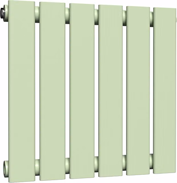 Lux Heat Flat Horizontal Single Wall Mounted Steel Radiator in Green, W: 40 cm, H: 42 cm