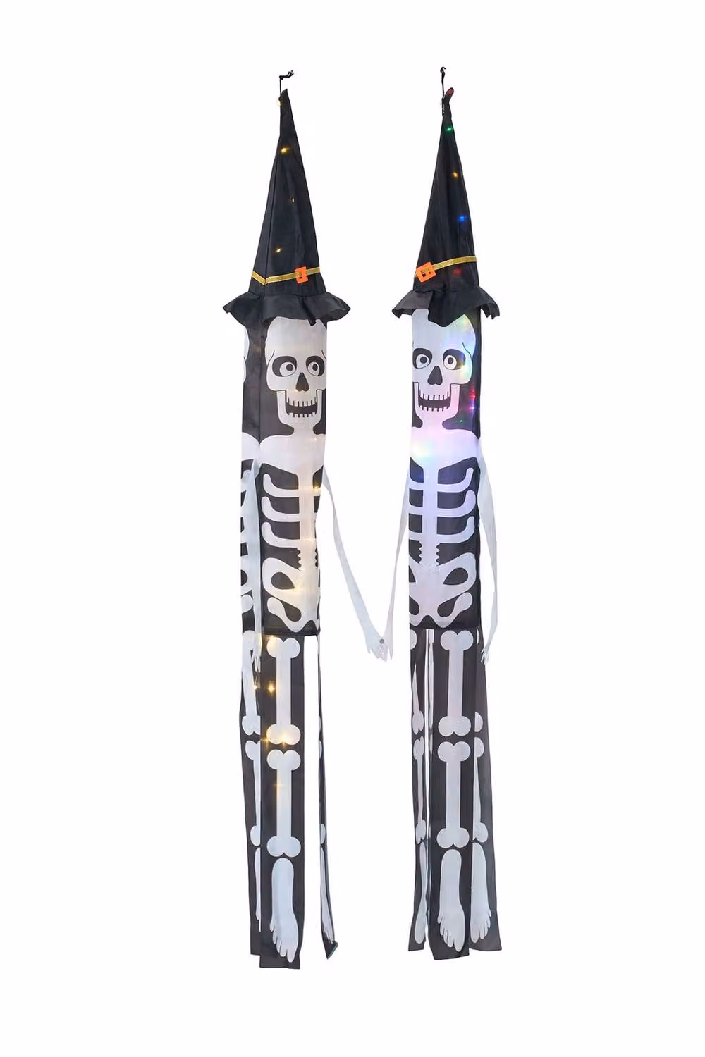 Living and Home 2 PCS Halloween Skeleton Windsocks with LED Lights in Black – 4