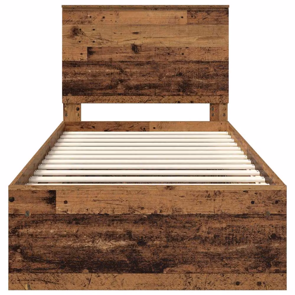Berkfield Home Modern Bed Frame with Headboard in Brown Solid Pine Wood, W/D/H: 90 x 190 cm – 5