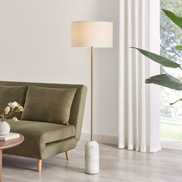FurnitureboxUK Joceline White Marble and Gold Floor Lamp