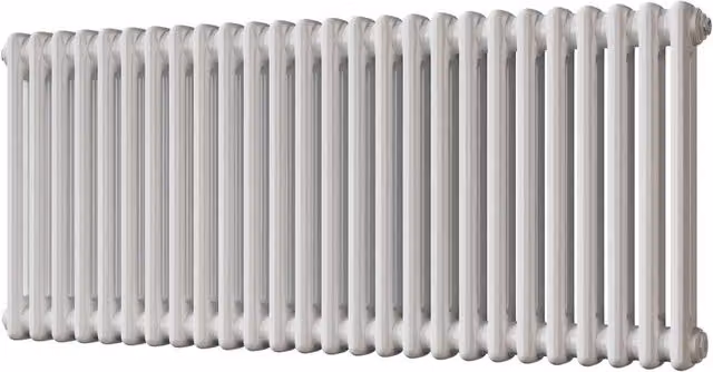 UK Radiators Alpha 2 Column Steel Radiator in White, H: 116.4 cm, W: 60.0 cm, D: 11.64 cm