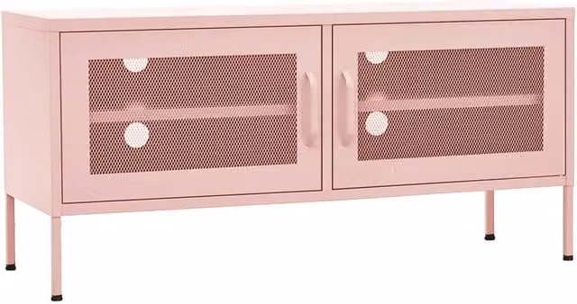 Berkfield Home Modern Pink Metal TV Cabinet W/D/H: 105 x 35 x 50 cm – 1