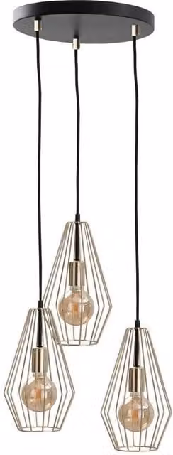Netlighting Geo Cluster Pendant Ceiling Light in Gold/Brass, Diameter: 32 cm, 3x E27