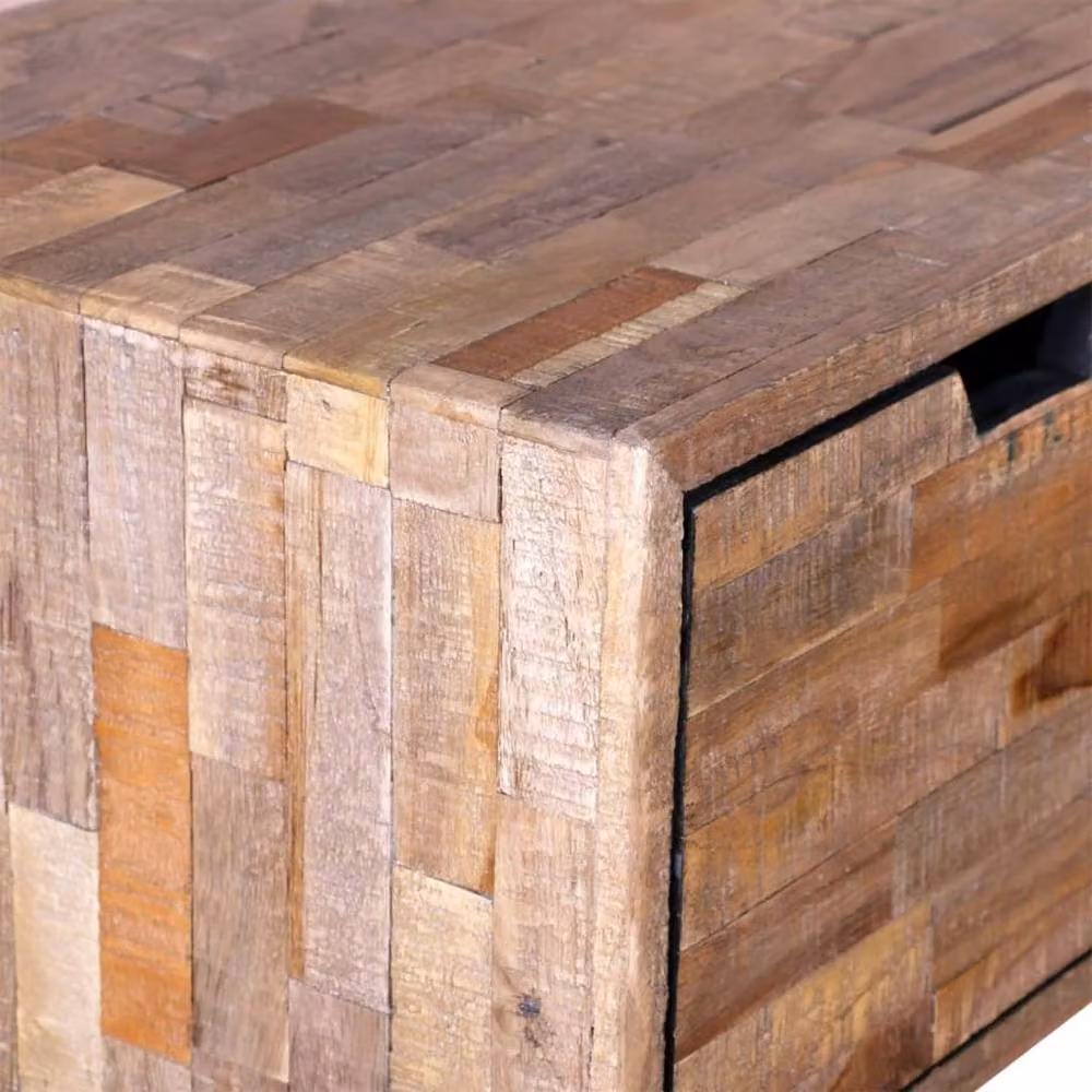 Berkfield Home Beautiful Console Table with 3 Drawers in Brown Reclaimed Teak Wood – 2