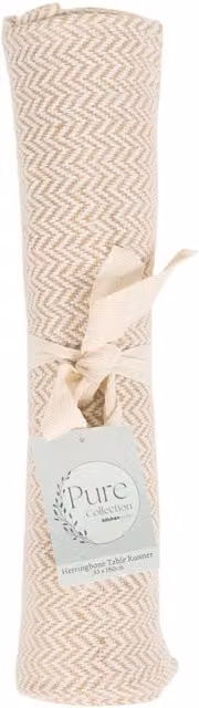 Pure Collection Modern Graphic Table Runner in Beige