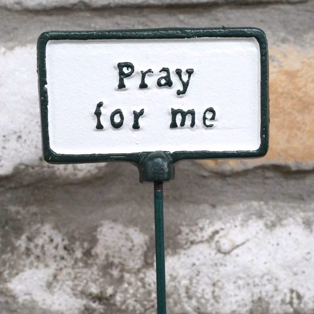 Gifts Direct 2 U Pray For Me Metal Garden Stake Plant Sign in White – 3