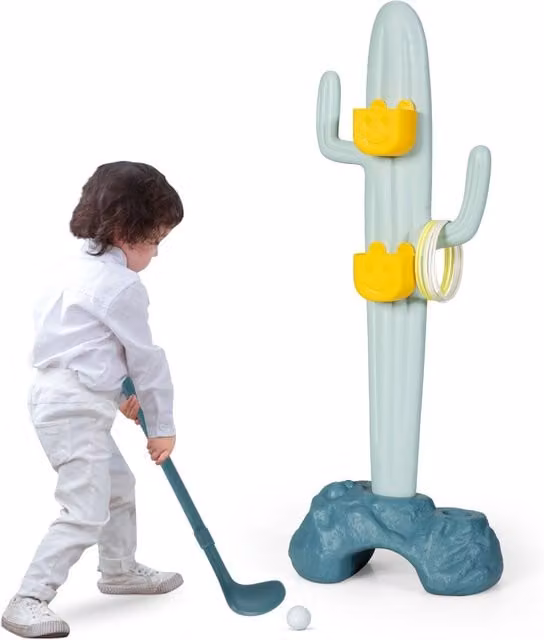 Costway 3-in-1 Sports Cactus Toy Stand Activity Center in Green