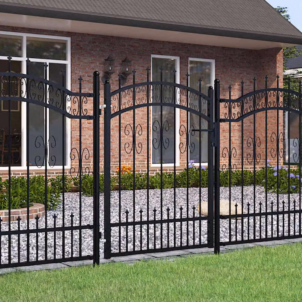 Berkfield Home Spear Top Steel Fence Gate, Black, W: 103 cm, H: 175 cm – 2