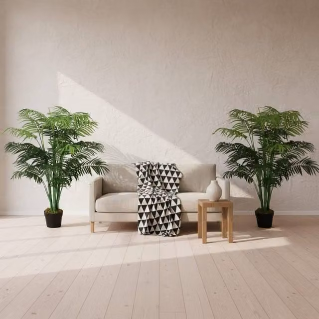 Wyld Haus Dimi Keha Pair of Green Artificial Palm Trees in Pots, Height: 125 cm – 1