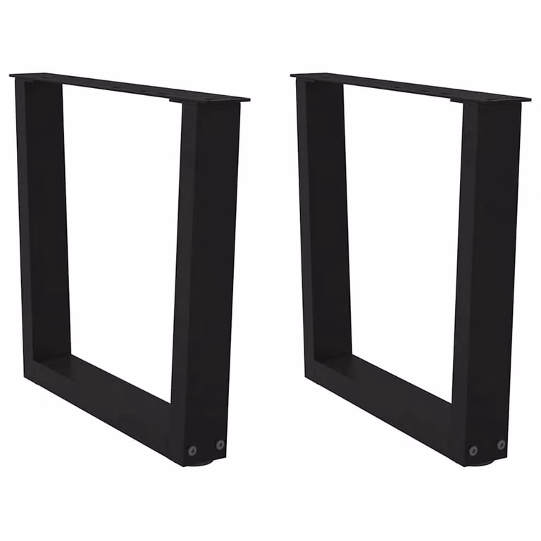 Berkfield Home V-Shape Dining Table Legs, 2 Piece Black Steel Set, H: 60 cm, W: 42 cm, D: 42 cm