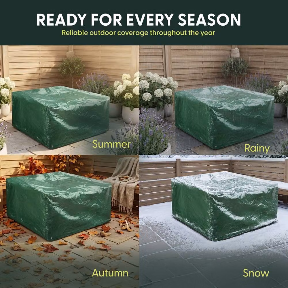 Keplin Waterproof Green Garden Bench Cover, W/D/H: 125 x 125 x 71 cm – 6
