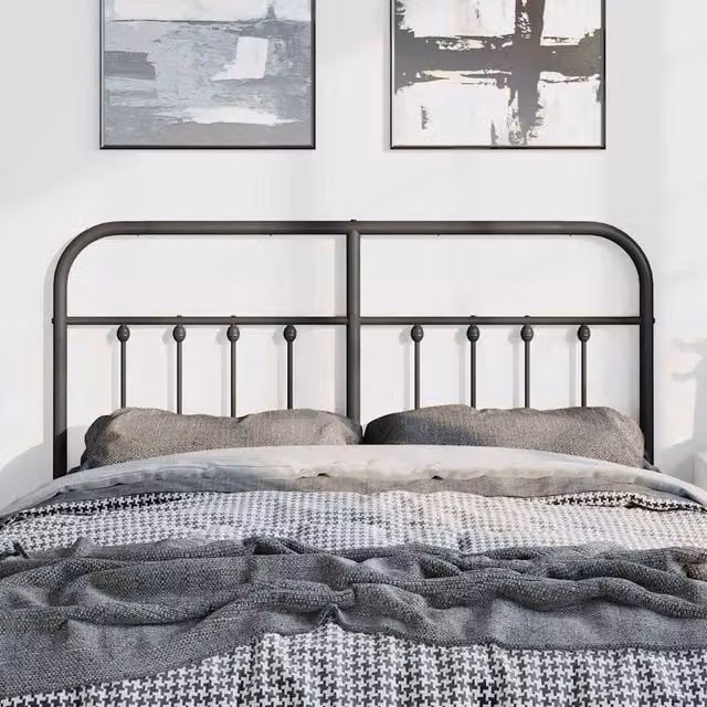 Berkfield Home Matt Black Metal Headboard – 1