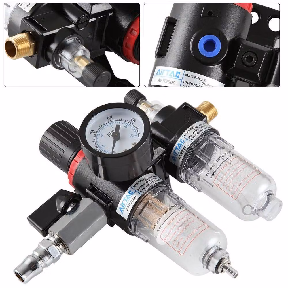 SPETLEK Air Compressor Oil Lubricator and Water Separator Trap Filter in Black, W/D/H: 100 x 40 x 40 cm – 2