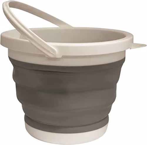 St Helens Home and Garden Collapsible Plastic Bucket with Handle, Grey, 5L