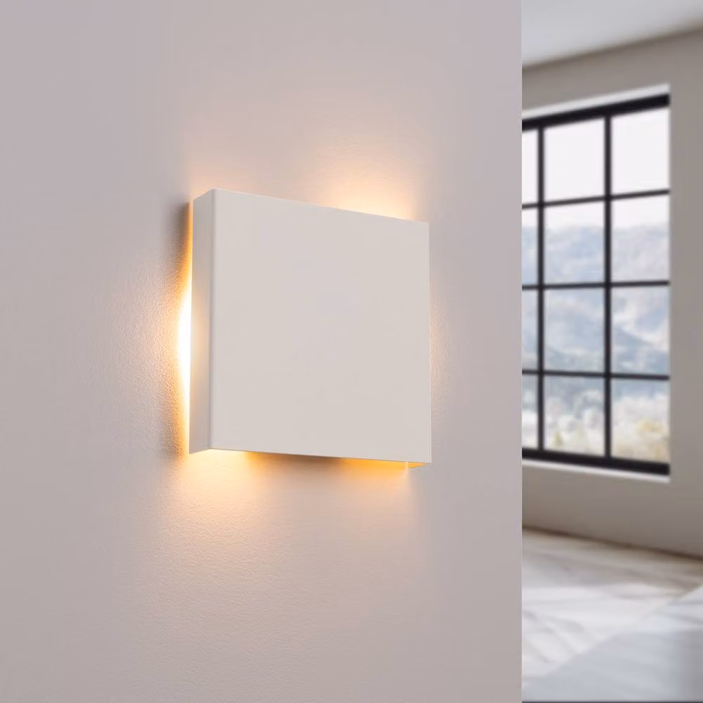 Sollux Lighting minimalist square wall lamp in white, W/D/H: 15 x 15 x 2.4 cm – 2