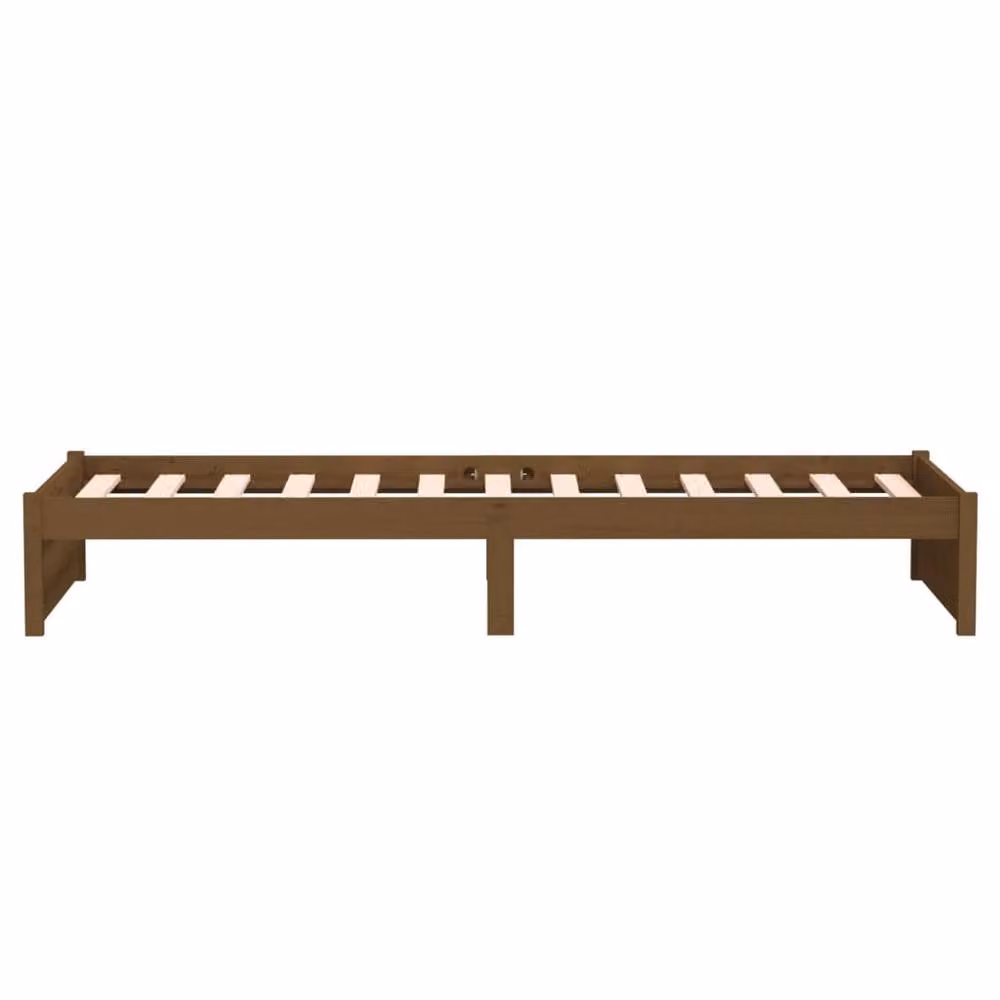 Berkfield Home Small Single Solid Pine Wood Bed Frame, Honey Brown, W: 75 cm, L: 190 cm – 3