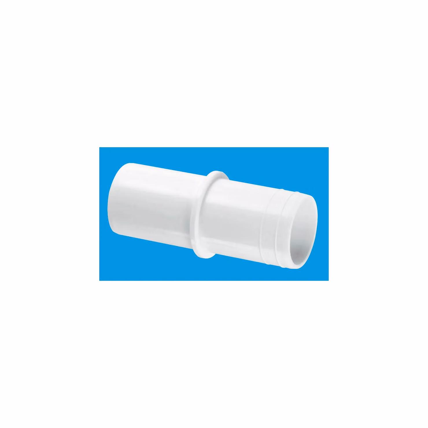 McAlpine 1.5" Pushfit Straight Overflow Connector Coupling in White – 2