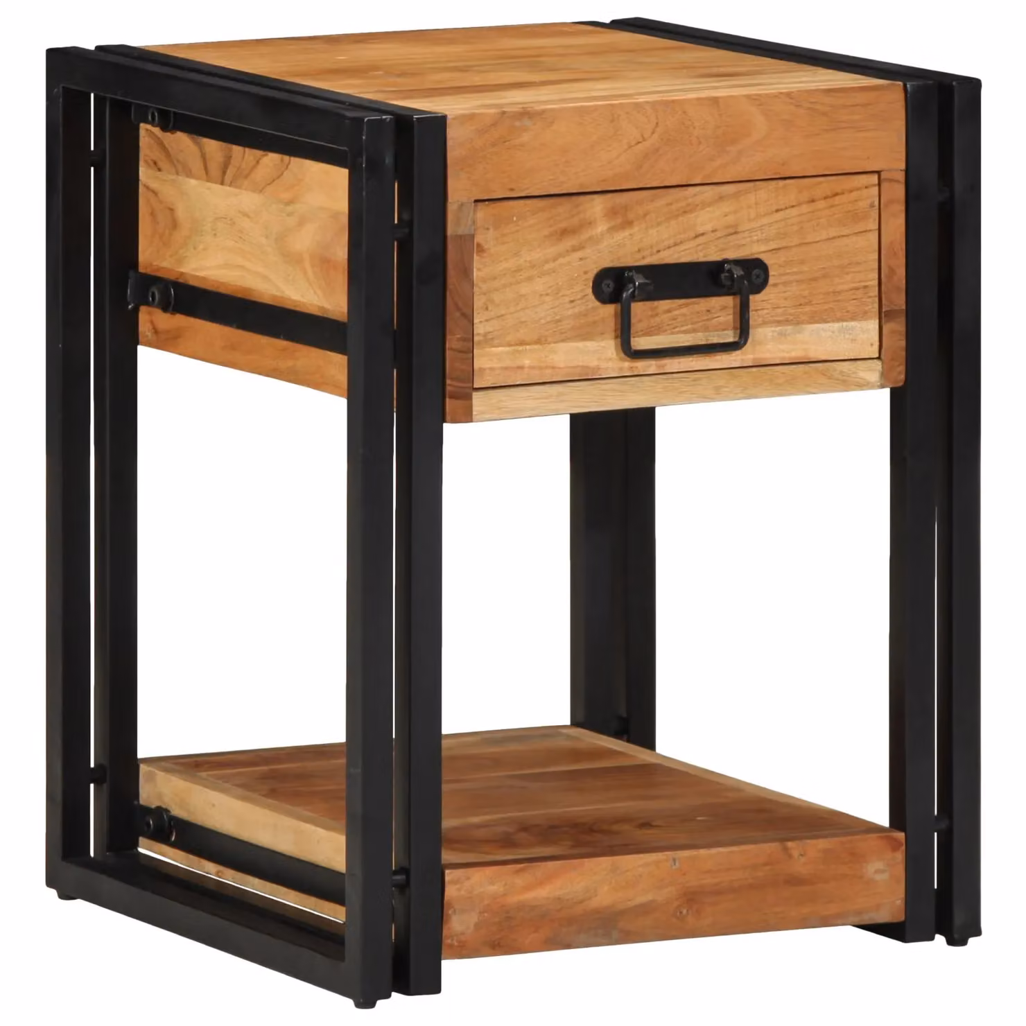 Berkfield Home Modern Solid Acacia Wood Nightstand in Brown, W/D/H: 40 x 40 x 50 cm – 3