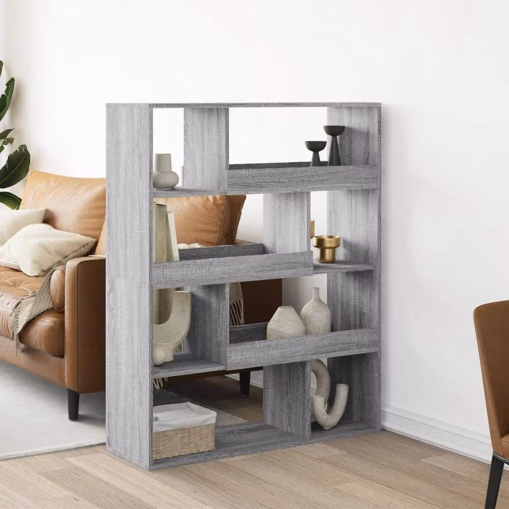 Berkfield Home Grey Sonoma Room Divider in Engineered Wood, W/D/H: 100 x 33 x 125.5 cm – 2