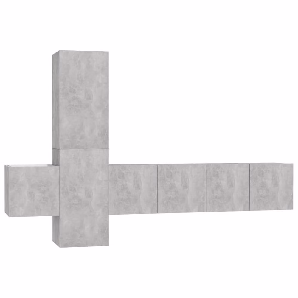 Berkfield Home 5 Piece Modern Concrete Grey Engineered Wood TV Cabinet Set – 2